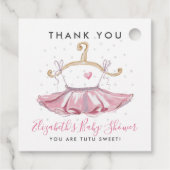 ピンクツチュバレリーナガールベビーシャワーありがとう フェイバータグ (裏面)
