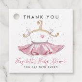 ピンクツチュバレリーナガールベビーシャワーありがとう フェイバータグ (正面)