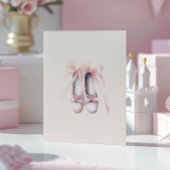 ピンクツチュバレリーナガールベビーシャワー 招待状