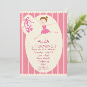 ピンクツチュバレリーナバースデーパーティー 招待状 (スタンド正面)