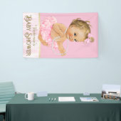 ピンクツチュパールガールベビーシャワー 横断幕 (トレードショー)