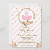 ピンクツチュベビーシャワー招待状バレリナバレエ 招待状 (正面)