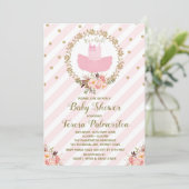 ピンクツチュベビーシャワー招待状バレリナバレエ 招待状 (スタンド正面)