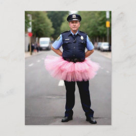 ピンクツツを着た警官 ポストカード