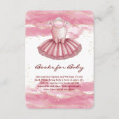ピンクツツ金ゴールドグリッターベビーシャワー エンクロージャーカード (正面)