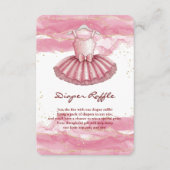 ピンクツツ金ゴールドグリッターベビーシャワー エンクロージャーカード (正面)