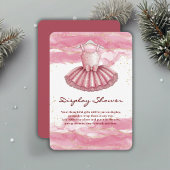 ピンクツツ金ゴールドグリッターベビーシャワー エンクロージャーカード