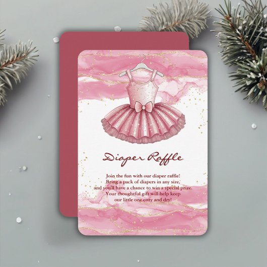 ピンクツツ金ゴールドグリッターベビーシャワー エンクロージャーカード