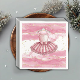 ピンクツツ金ゴールドグリッターベビーシャワー スタンダードカクテルナプキン