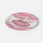 ピンクツツ金ゴールドグリッターベビーシャワー ペーパープレート (アングル)