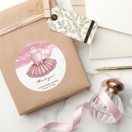 ピンクツツ金ゴールドグリッターベビーシャワー ラウンドシール