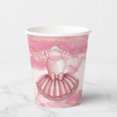 ピンクツツ金ゴールドグリッターベビーシャワー 紙コップ (正面)