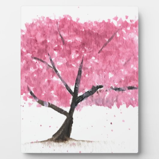 ピンクツリーさくらんぼ花 フォトプラーク (正面)
