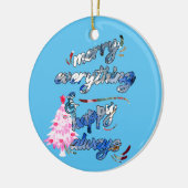 ピンクツリーで幸せな毎日を - Merry Everything & Happy Always セラミックオーナメント (左)