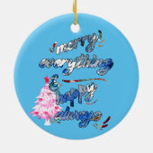 ピンクツリーで幸せな毎日を - Merry Everything & Happy Always セラミックオーナメント (裏面)