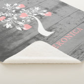 ピンクツリーのハートパーソナライズされたシェルパブランケット シェルパブランケット (3/4)