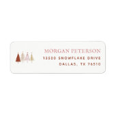 ピンクツリーウィンターベビーシャワー差出人住所 ラベル (正面)