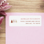 ピンクツリーウィンターベビーシャワー差出人住所 ラベル