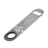 ピンクツリーハートパーソナライズされたボトルオープナー スピード栓抜き (正面アングル)