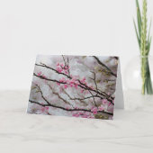 ピンクツリーフラワーアートノートカード カード (正面)