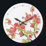 ピンクツリーブラッズウォールクロック ラージ壁時計<br><div class="desc">シンプルとピンエレガントクの木の花の壁掛け時計。</div>