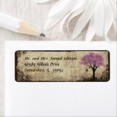 ピンクツリー差出人住所ラベル ラベル (インサイチュ)