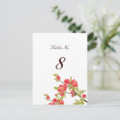 ピンクツリー結婚のテーブル番号カード ポストカード (スタンド正面)