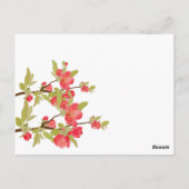 ピンクツリー結婚のテーブル番号カード ポストカード (裏面)