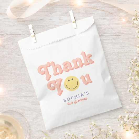 ピンクツーグルービー2回目の誕生日ありがとう フェイバーバッグ (クリップ留めされた状態)