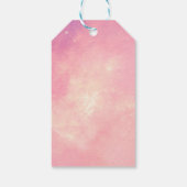 ピンクツーザムーン宇宙誕生日の好意 ギフトタグ (裏面)