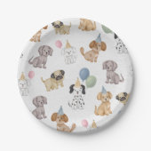 ピンクツーリードザドッグズアウトパーティープレート ペーパープレート (正面)