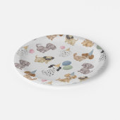 ピンクツーリードザドッグズアウトパーティープレート ペーパープレート (アングル)