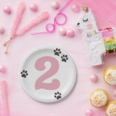 ピンクツーリードザドッグズアウトパーティープレート ペーパープレート (パーティー)