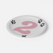 ピンクツーリードザドッグズアウトパーティープレート ペーパープレート (アングル)