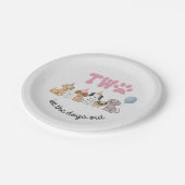 ピンクツーリードザドッグズアウトパーティープレート ペーパープレート (アングル)