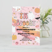 ピンクツー不気味ハローウィンパーティ招待状 招待状 (スタンド正面)