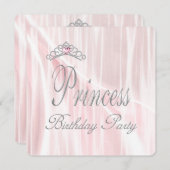 ピンクティアラガールズプリンセスバースデーパーティー 招待状 (正面/裏面)