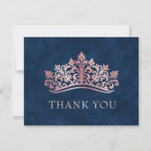 ピンクティアラクラウンエレガントキンセアニェラ サンキューカード (正面)