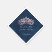 ピンクティアラクラウンエレガントキンセアニェラ スタンダードカクテルナプキン (角)