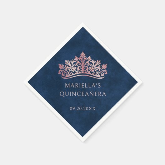 ピンクティアラクラウンエレガントキンセアニェラ スタンダードカクテルナプキン (角)