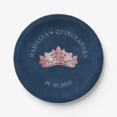 ピンクティアラクラウンエレガントキンセアニェラ ペーパープレート (正面)