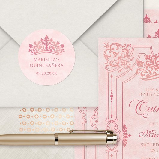 ピンクティアラクラウンエレガントキンセアニェラ ラウンドシール