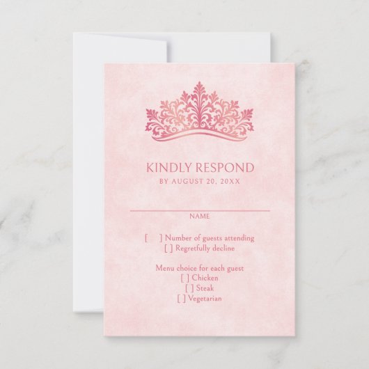 ピンクティアラクラウンエレガントキンセアニェラ 出欠カード (正面)