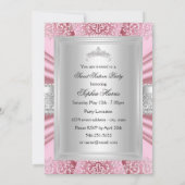 ピンクティアラダマスクスウィート16バースデーパーティー 招待状 (裏面)