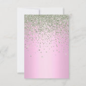 ピンクティアラプリンセス誕生日パーティーRSVPクリスタル 出欠カード (裏面)