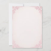 ピンクティアラヴィンテージプリンセスベビーシャワー 招待状 (裏面)