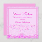ピンクティアラSweet sixteen招待状 招待状 (正面/裏面)