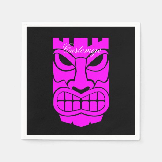 ピンクティキ彫刻サンダー_コーブ スタンダードカクテルナプキン (正面)