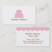 ピンクティモダンーケーキペストリーベイカー 名刺 (正面/裏面)