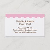 ピンクティモダンーケーキペストリーベイカー 名刺 (裏面)